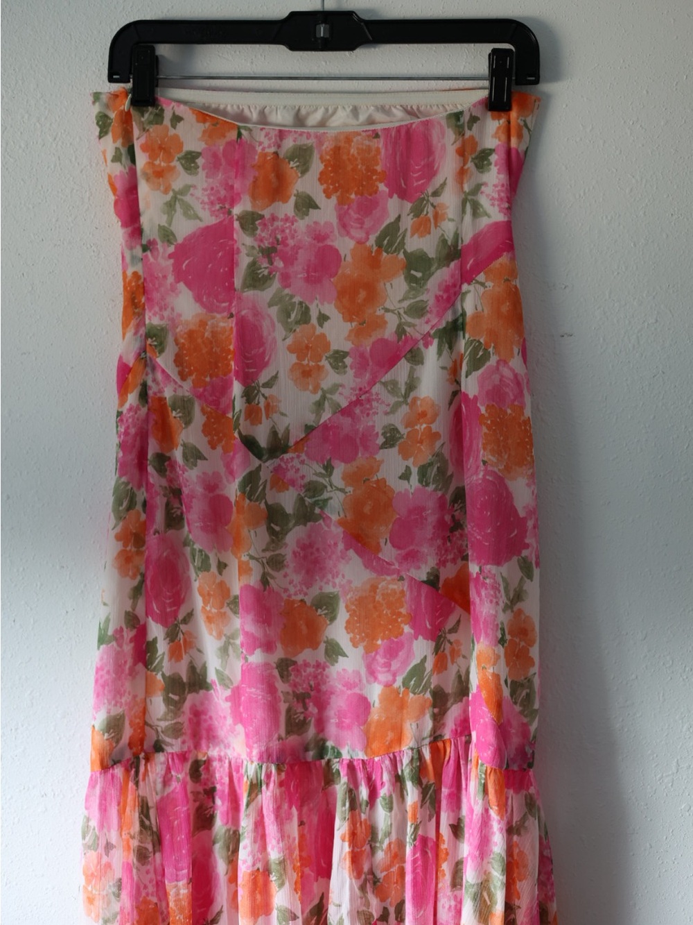 12th Tribe Strapless Drop Waist Pink Floral Maxi Dress - Picture 15 of 16